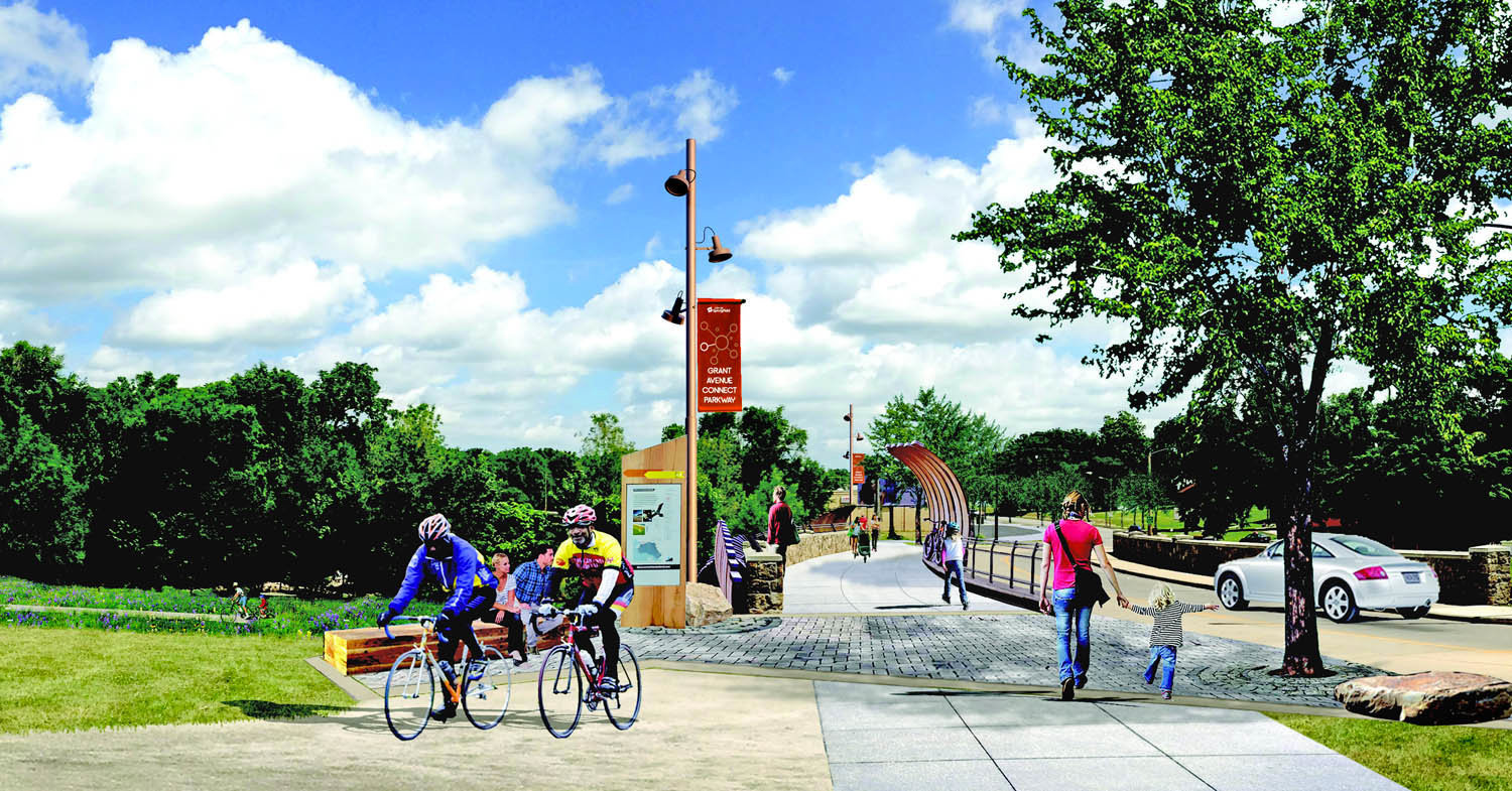 The Grant Avenue Parkway calls on a greenway trail system and transportation improvements.